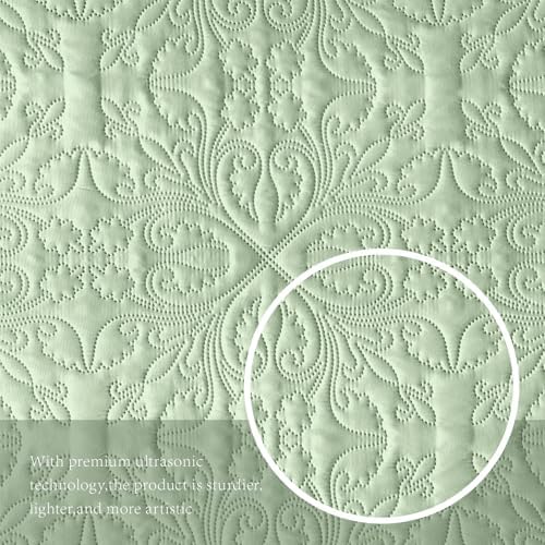 Akkialla Twin Quilt Bedding Set Light Green