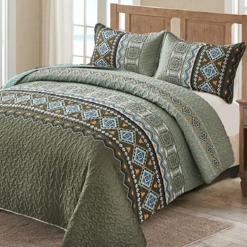 WONGS BEDDING Boho Quilt Set California King 1