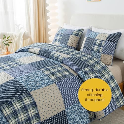 SLPR Blue Symphony Cotton Quilt Set Queen with 2 Shams