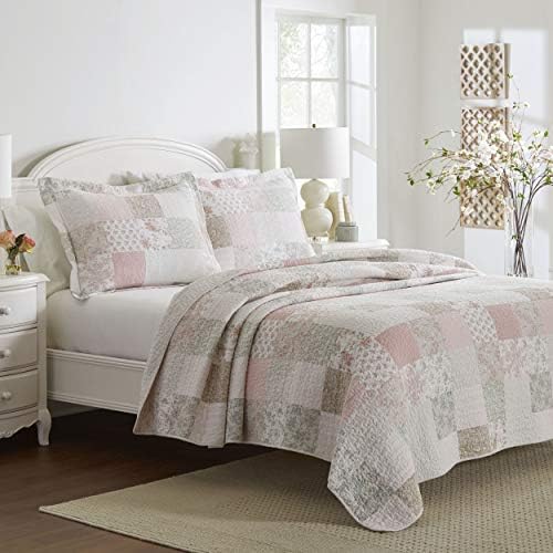 Laura Ashley Twin Quilt Set with Matching Sham