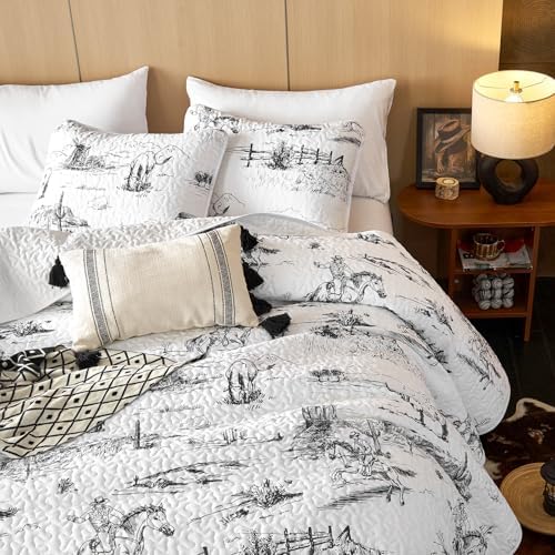 Wake In Cloud Western Quilt Set King Size 3-Piece