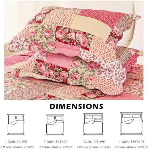 Cmfshape Summer Floral California King Bedspread Set