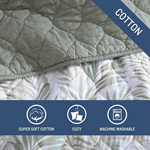 Tommy Bahama Queen Quilt Set - Maui Palm Green