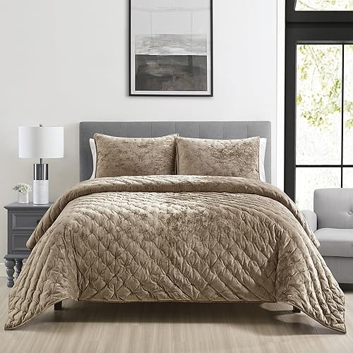 Sunshine Nicole Embroidered Quilt Set Queen 3 Pieces