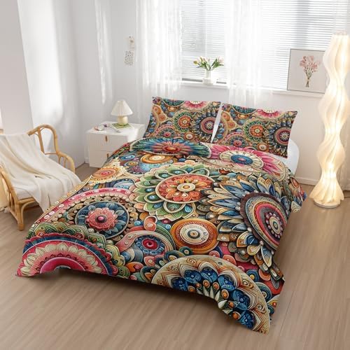 Nttopship 3-Piece Boho Comforter Set