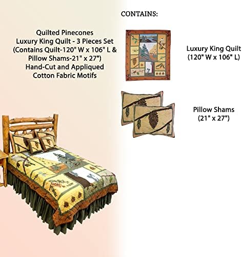 Patch Magic Quilts Quilted Pinecones Luxury King Set