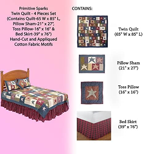 Patch Magic Primitive Sparks Quilt Set 4 Piece