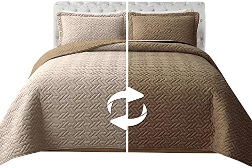 Elegant Comfort Reversible Quilt Set for California King
