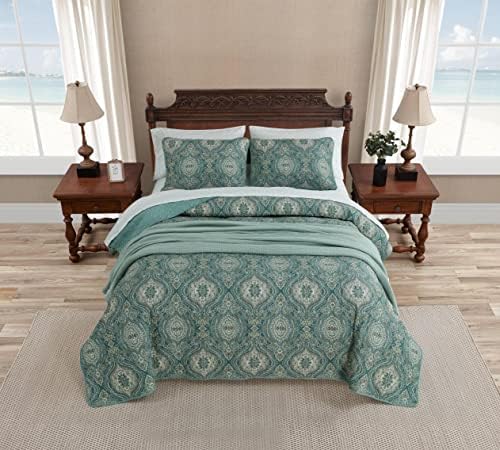 Tommy Bahama King Quilt Set in Turtle Cove Green