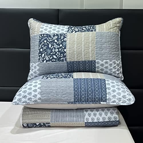VIVILINEN Queen Size Reversible Quilt Set