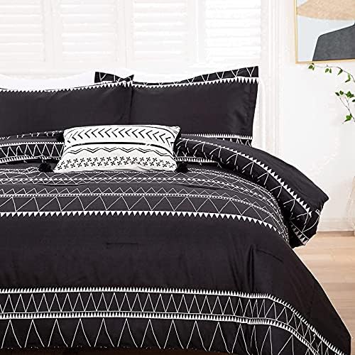 WONGS BEDDING Black Comforter Set Full 3 Pieces