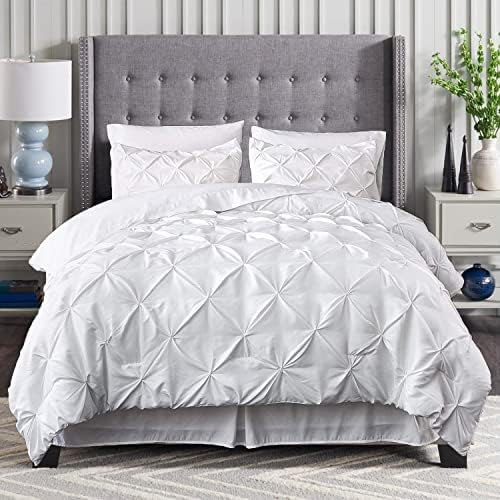 Valerian 8-Piece Pinch Pleated Comforter Set White