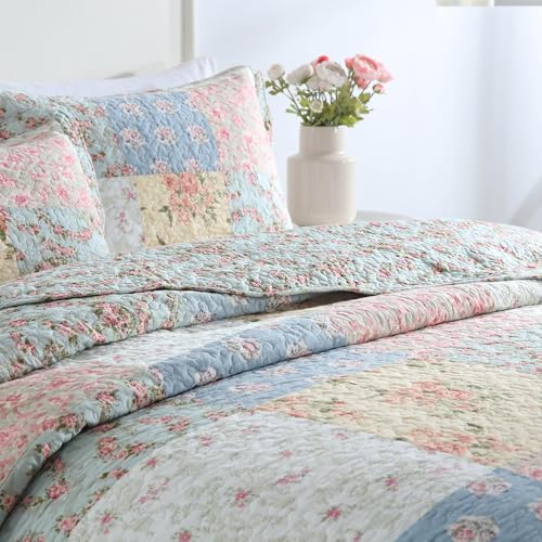 Camandy Cotton Quilt Bedding Set 3 Pieces Reversible