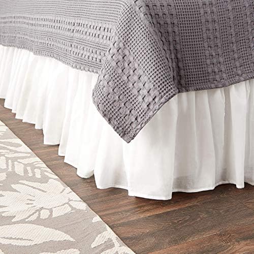 Greenland Home - GL-1107FBSF Cotton Voile Dust Ruffle 15-inch L White