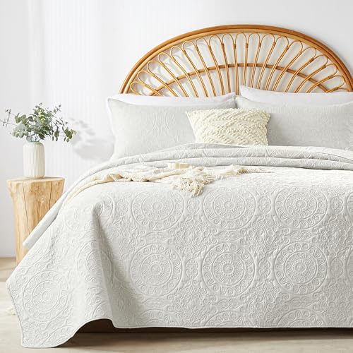 WURUIBO Cream White Quilt Set Queen Size 1