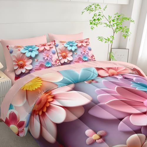 Pink Floral Comforter Set Queen 7 Piece