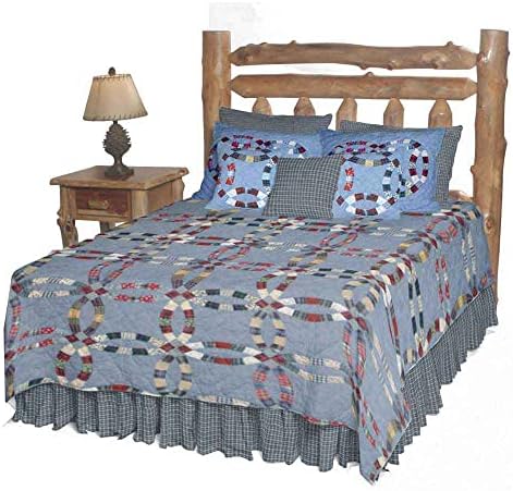 Blue Cascade Queen Quilt 4-Piece Set - Hand-Cut Patchwork Cotton 1