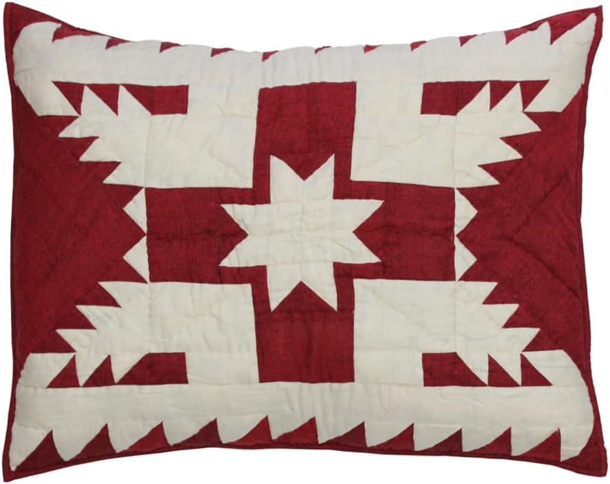 Patch Magic Red Feathered Star Super Queen Quilt Set 1