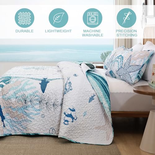 Coastal Quilts King Size 3 Piece Bedding Set