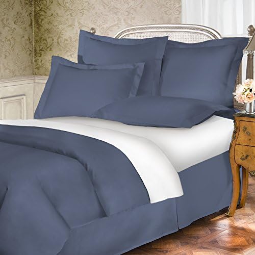 Cotton Bed Skirt Blue Jean King 18 Drop Length