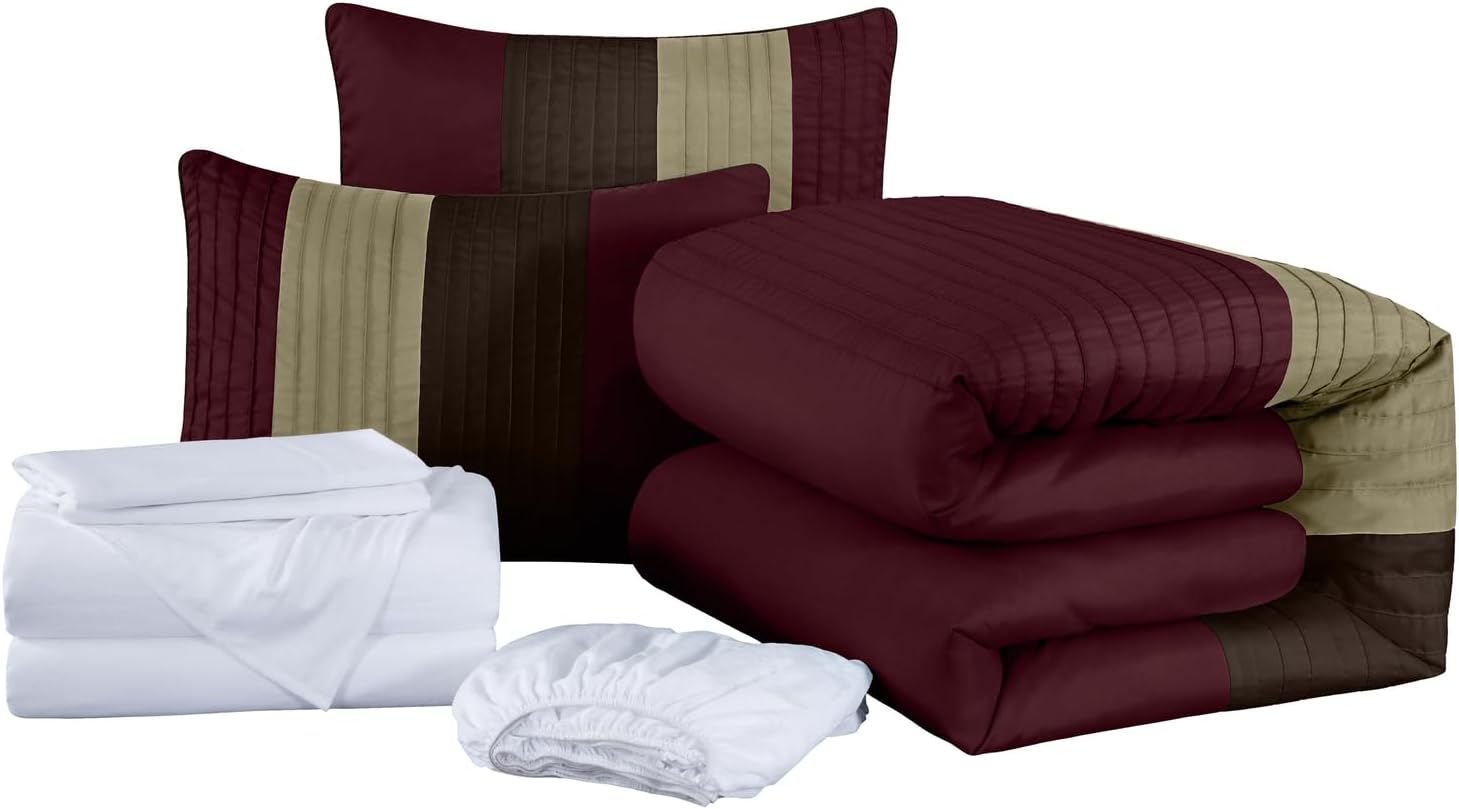 Chezmoi Collection 7-Piece California King Bed-in-a-Bag Set