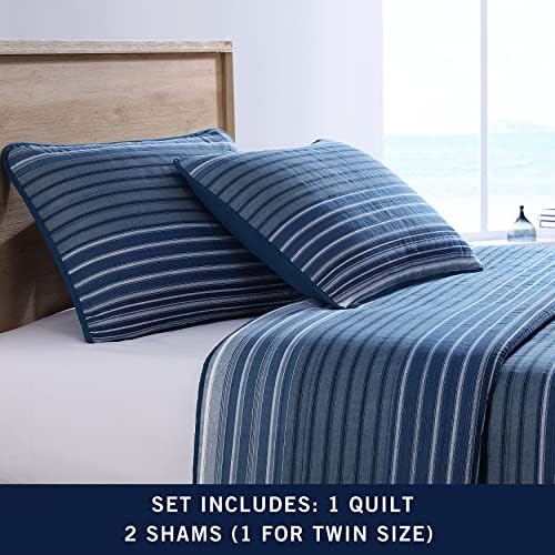 Nautica King Quilt Set - 100 Cotton Reversible Bedding 1