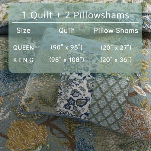 Camandy Cotton Reversible Quilt Set 3 Piece Queen Size
