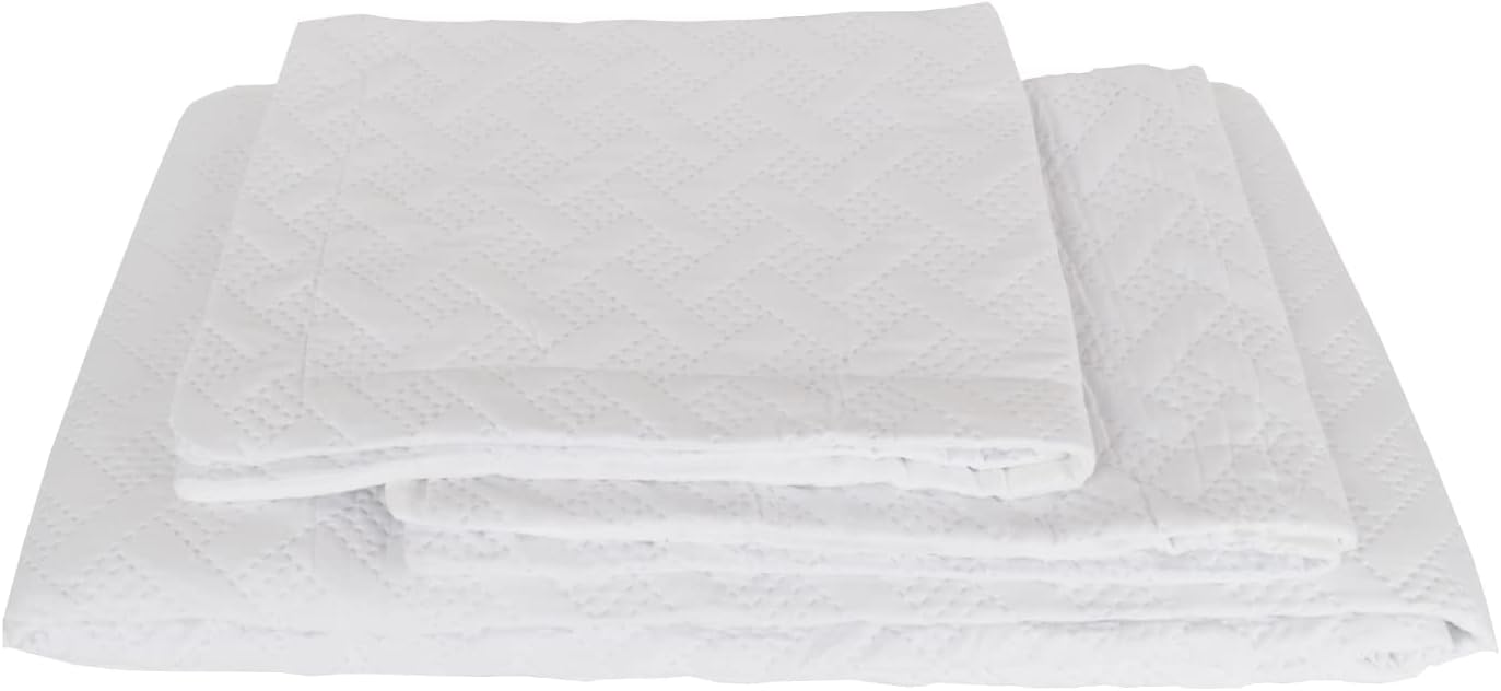 Altatac Reversible Ultra Soft Quilt Set 3 Piece Queen White