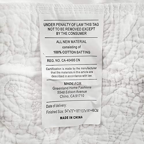 Greenland Home Paisley Quilted Bed Skirt Ivory Full 1