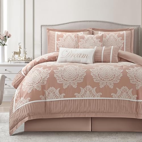 Blush California King Comforter Set 7 Pieces