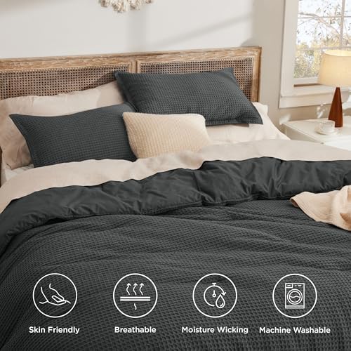 Bedsure Waffle Comforter Set California King