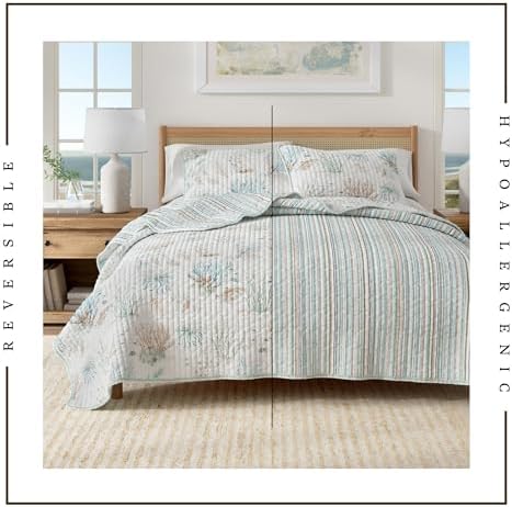 Great Bay Home King Size 100 Cotton Quilt Set with Shams