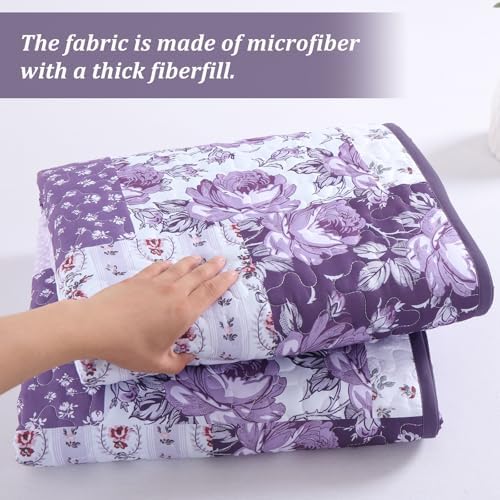 Anibedding 3 Piece Floral Quilt Set Queen Size