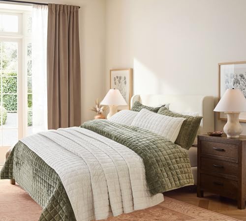 Velvet Quilt Oversized King Size 120x128 Cream White