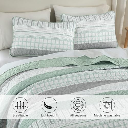 DJY Striped Quilt Set King Size