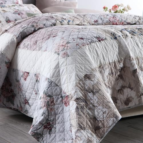 Camandy Cotton Reversible Quilt Bedding Set 3 Pieces King Size