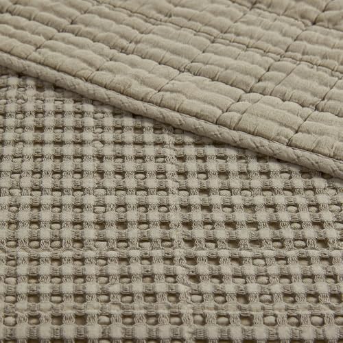 Levtex Home Mills Waffle Twin Quilt Set Taupe 1