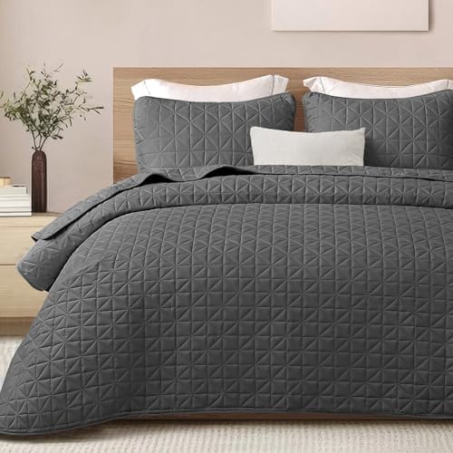 Exclusivo Mezcla Queen Quilt Set with Grid Pattern