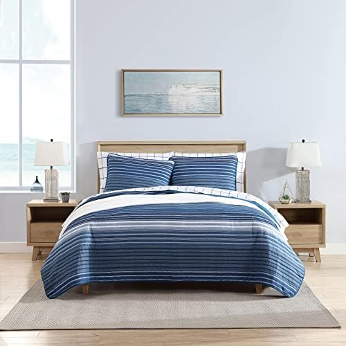 Nautica King Quilt Set - 100 Cotton Reversible Bedding 1