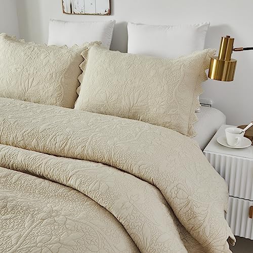Brandream Cotton Beige Quilt Set 3-Piece
