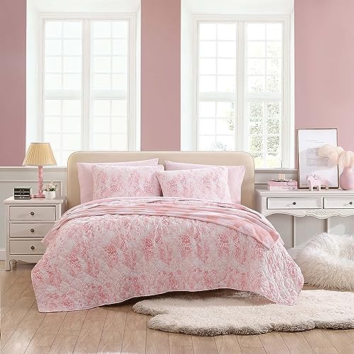 Betsey Johnson Quilt Set Butterfly Ombre Pink Queen