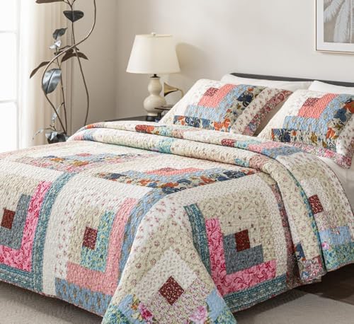 Meadow Park Cotton Patchwork Quilt Set Queen