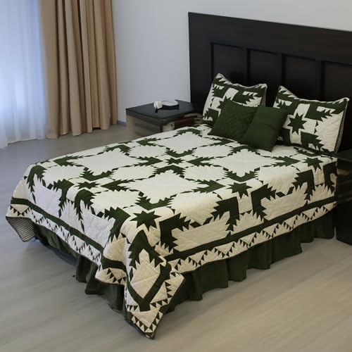 Patchmagic Quilts - Emerald Feathered Star Super King Quilt Set 1