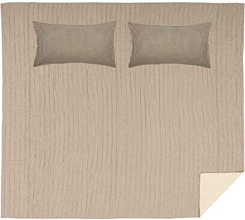 VHC Brands Sawyer Mill Ticking Stripe California King Quilt Set