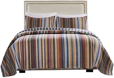 Greenland Home Barefoot Bungalow Durango Quilt Set FullQueen Natural 3-Piece