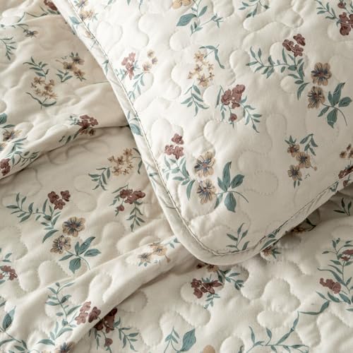 TISPLR Floral Queen Size 3 Piece Bedspread Set