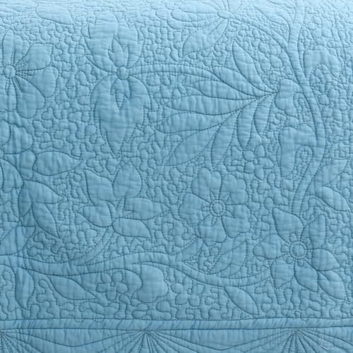 3-Pieces Embroidered Cotton Quilt Set with Decorative Border