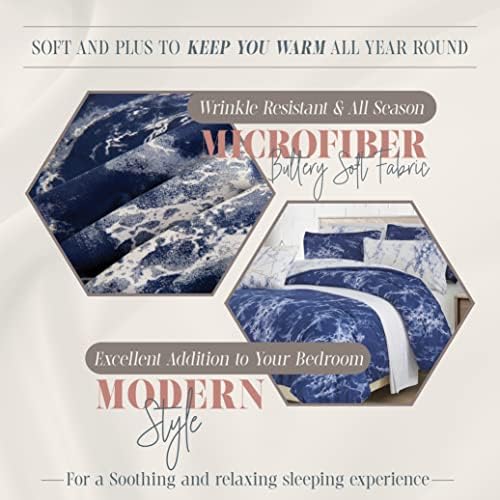 Elegant Comfort Reversible 10-Piece Comforter Set with Marble Print