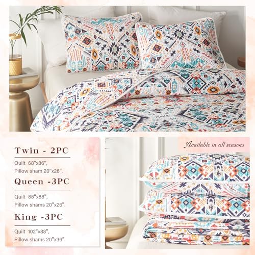 Tititada 3 Piece Boho Quilt Set Queen Size