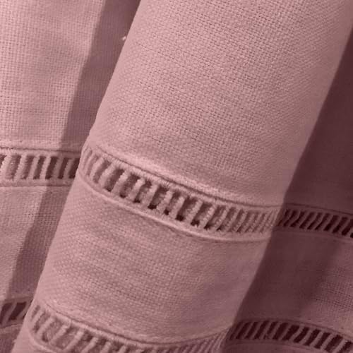 FRESH IDEAS Linenweave Hemstitch Bed Skirt Twin Blush 15 Drop